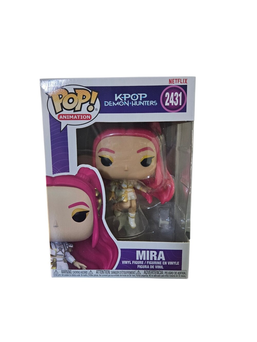 Funko Pop! K-Pop Demon Hunters Mira with Pink Hair and White Outfit